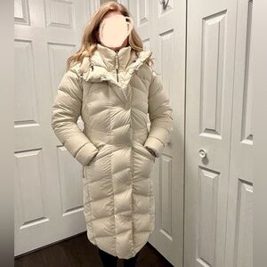 Cream Long Puffer Parka Columbia